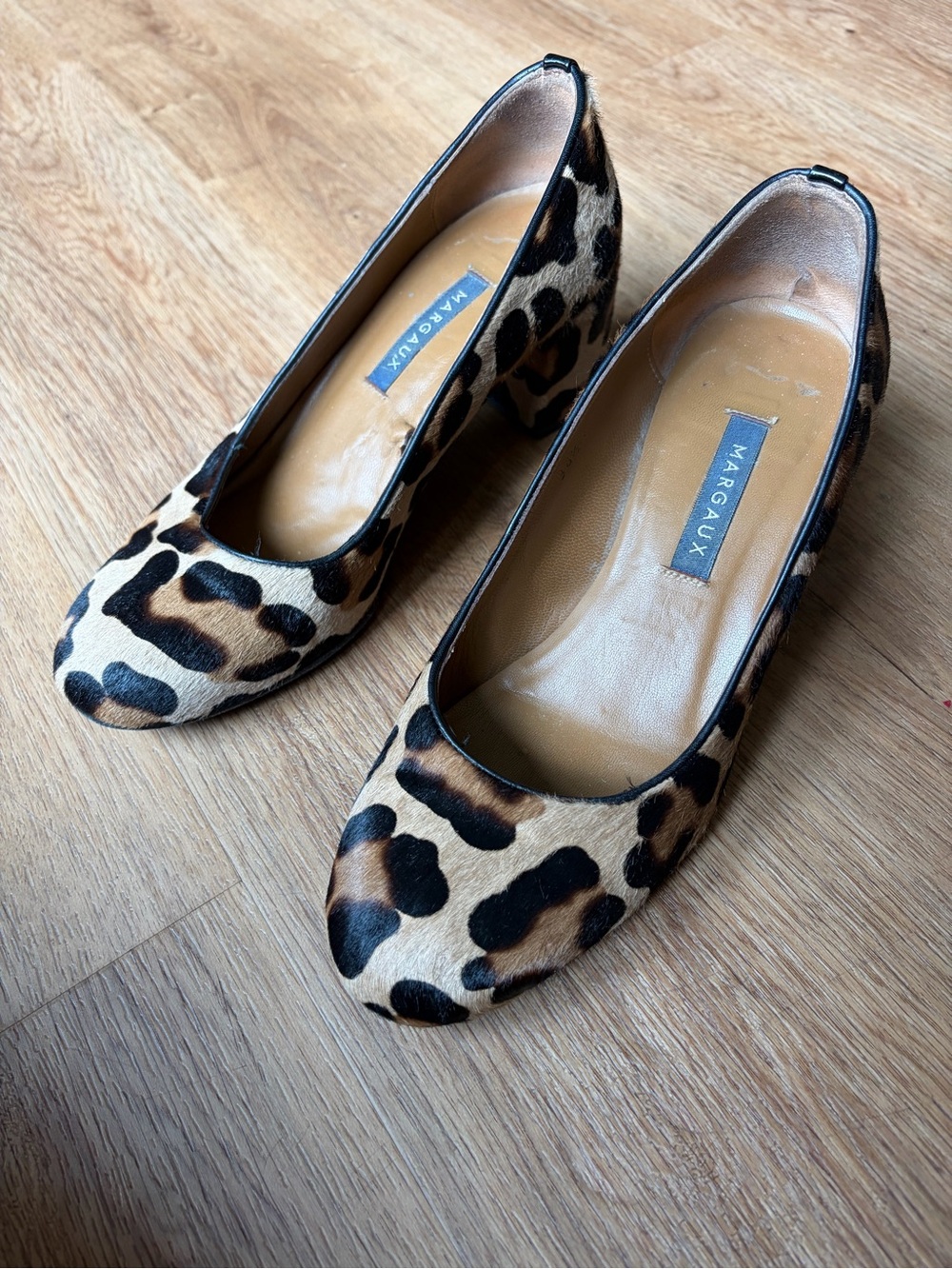 Margaux The Heel Leopard Haircalf Block Heel Pumps EU 36.5 US 6.5 - Picture 7 of 10